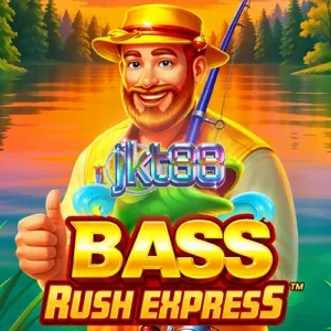 Tampilan layar permainan slot Bass Rush Express dengan tema memancing